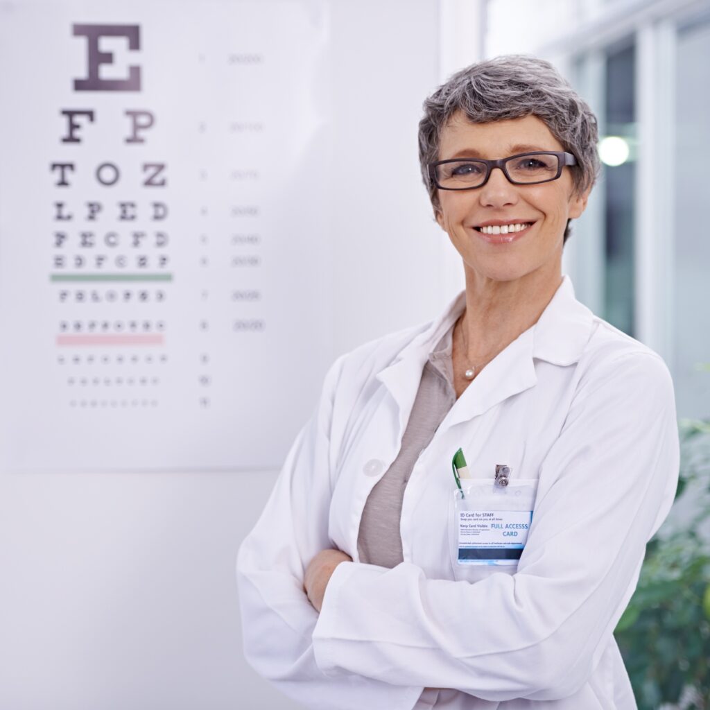 smiling eye doctor